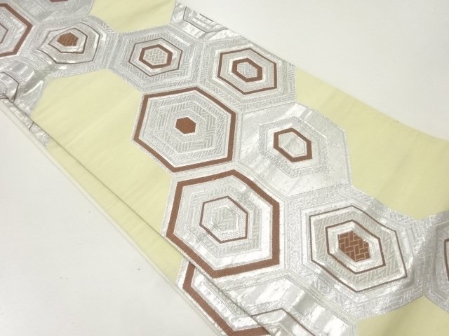 JAPANESE KIMONO / ANTIQUE FUKURO OBI / WOVEN KIKKO